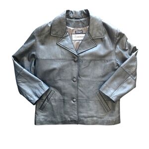 VTG Deerskin Quality Leathers Womans Jacket  Size Small Silver Gray